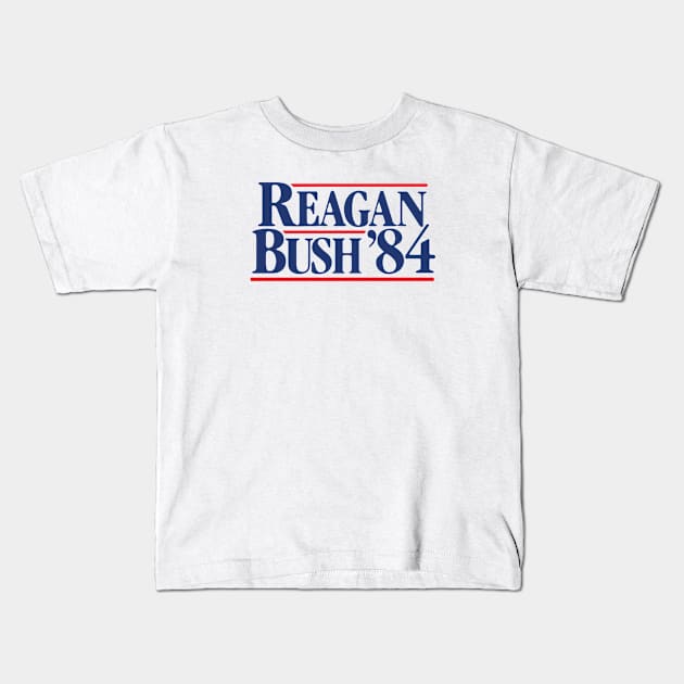 Vintage 80s Stranger Things Reagan Bush 84 Kids T-Shirt by qpdesignco